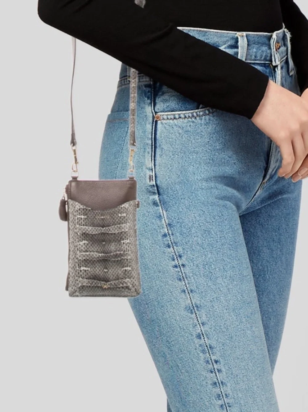 • Anya Hindmarch Brown with GrayTextured Crossbody Phone bag